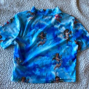 Baby blue angel mesh shirt